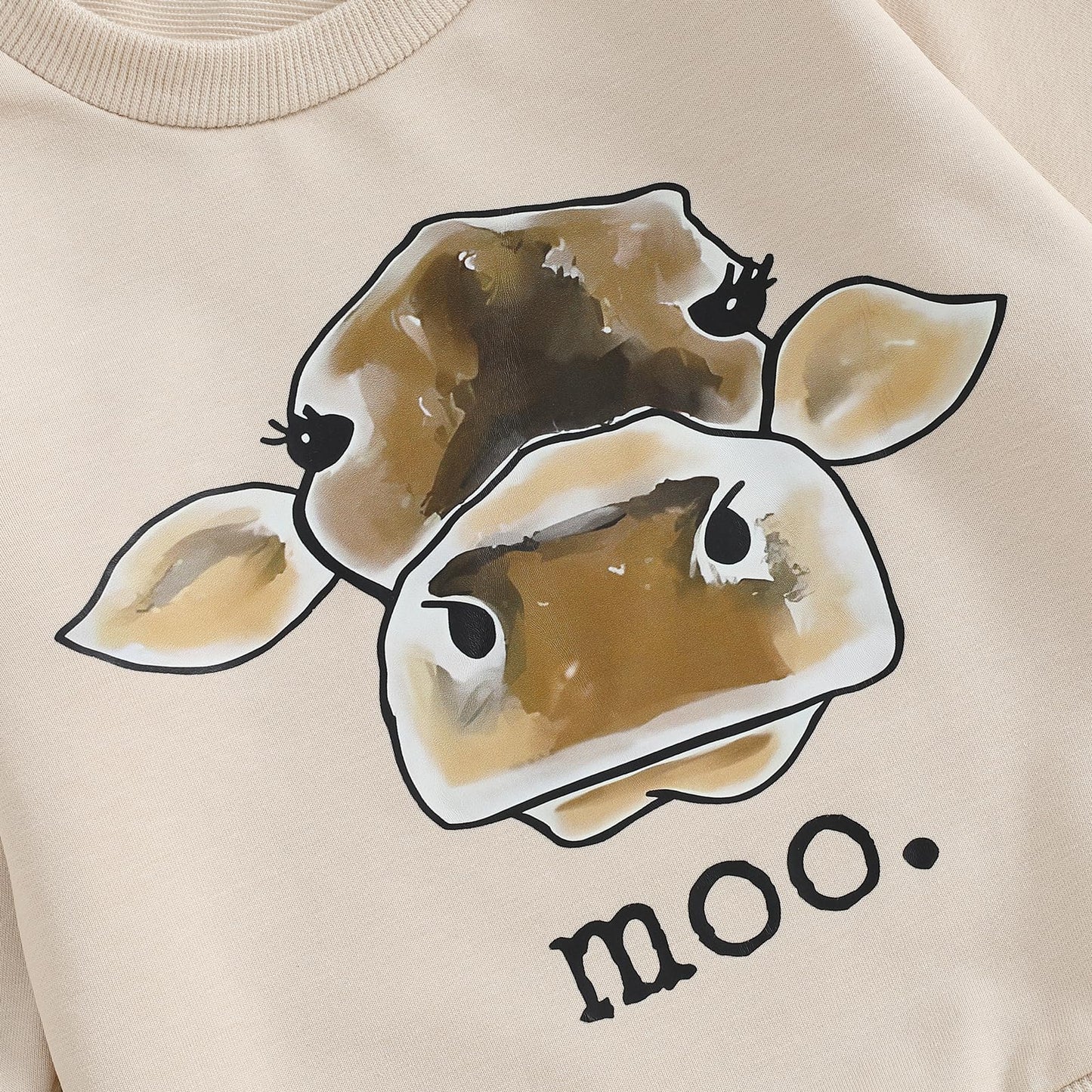 Pudcoco Toddler Baby Boys Girls Fall Clothes Farm Animal Outfit Horse Cow Chicken Sweatshirt and Jogger Pants Set