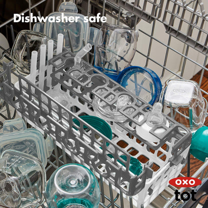 OXO Tot Dishwasher Basket for Bottle Parts & Accessories, Teal, 1 Count (Pack of 1)