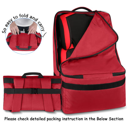YOREPEK Padded Car Seat Travel Bag Backpack for Airplane, Heavy Duty Car Seat Bags for Air Travel, Carseat Cover for Airplane Travel with Shoulder Strap, Car Seats Carrier for Airport, Black