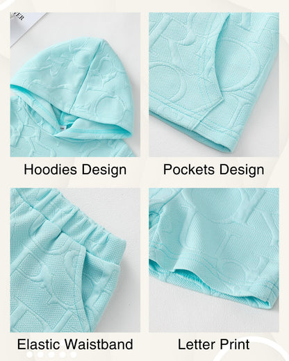 Toddler Baby Boy Clothes Summer Outfits Short Sleeve Hooded T Shirt Tops Casual Shorts Set 2Pcs Little Boy Clothes
