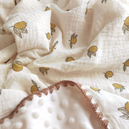 Baby Soft Muslin Thick Blanket Cotton and Dotted Backing Double Layer Receiving Blanket 40"x40" Bunny