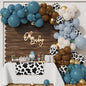 BALONAR 135Pcs Cow Boy Blue Balloons Arch Garland Kit with 18/10/5inch Sand White Coffee Cow Print Farm Animal Gold Balloons for Boy Birthday Party Baby Shower Birthday Supplies (Blue)