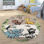 Paco Home Nursery Rug for Kids - Jungle Animals Giraffe Lion Monkey in Beige, Size:5'3" x 7'7"