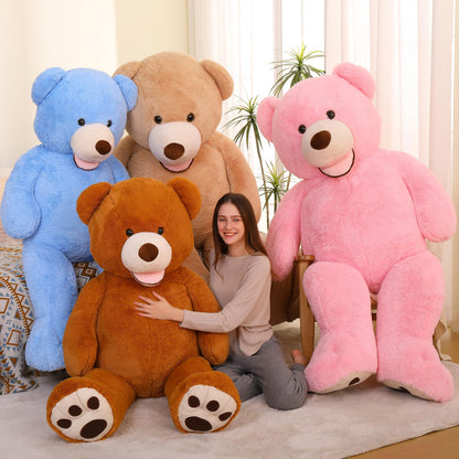 MorisMos Smile Giant Teddy Bear, 51inch Large Stuffed Bears with Big Footprints, Big Stuffed Animals Cuddly Plush Gifts for Girlfriends, Boyfriend, Dark Brown