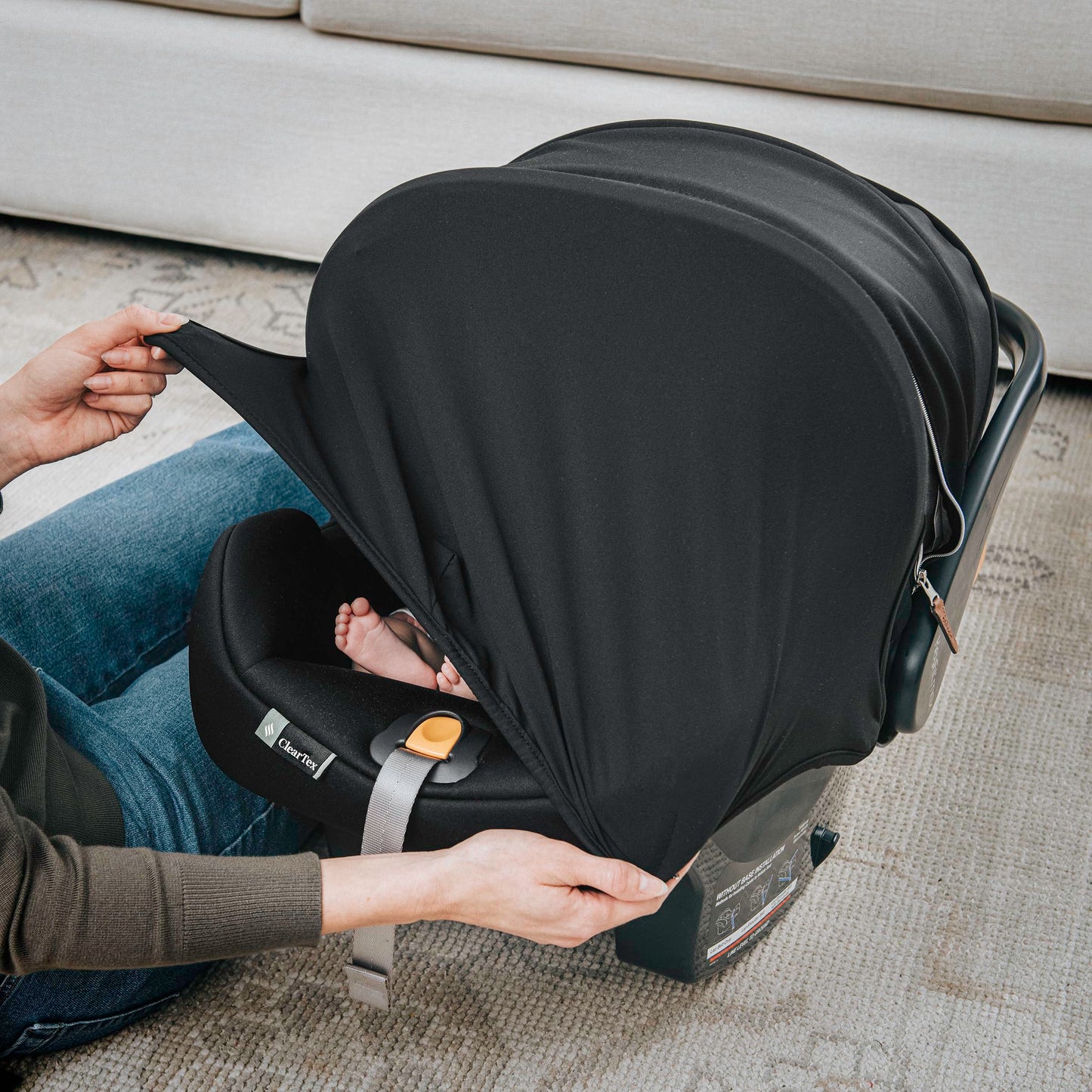Chicco KeyFit® Max ClearTex® Infant Car Seat and Base, Rear-Facing Seat for Infants 4-30 lbs., Infant Head and Body Support, Compatible with Chicco Strollers, Baby Travel Gear | Lupine/Purple