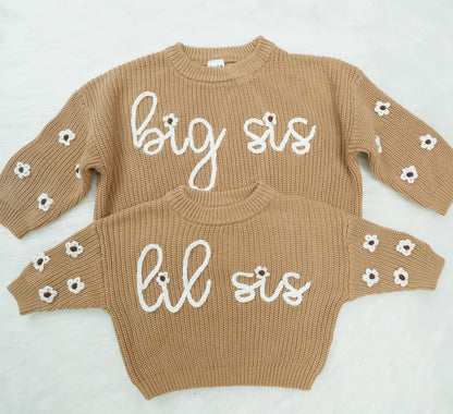 Big Sis Lil Sis Sweater - Big Sister Little Sister Matching Outfits Baby Girl Knit Sweater Fall Clothes