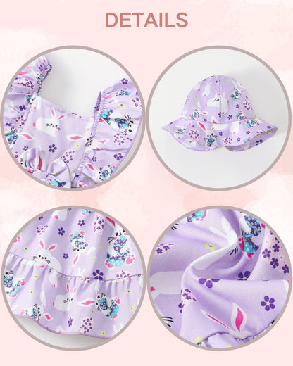 Renotemy Newborn Infant Baby Girl Dresses Summer Outfits Boho Casual Sundress Gifts Toddler Clothes for Girl with Hat and Bag