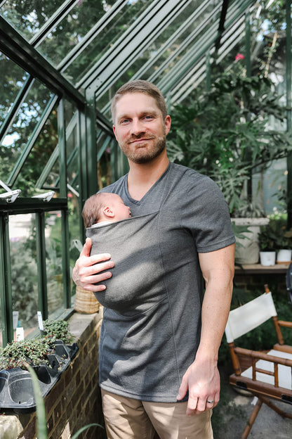 Lalabu The Dad Shirt | Hands-Free Baby Carrier for Dad with Kangaroo Pouch | Engineered for Bonding, Safety, & Comfort for Newborns Up to 15 Lbs. | CPSC Approved