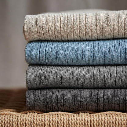 Knitted Organic Cotton Baby Blanket- Swaddle Blanket, 30" x 40" Soft Receiving Blanket for Newborn (Mochachino)