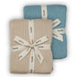 Knitted Organic Cotton Baby Blanket- Swaddle Blanket, 30" x 40" Soft Receiving Blanket for Newborn (Mochachino)