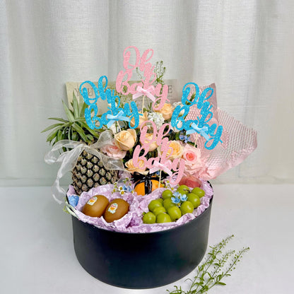 Gyufise 12Pcs Oh Baby Centerpiece Sticks Double Sided Blue Pink Bow Glitter Baby Shower Cupcake Picks Gender Reveal Table Flower Centerpieces for Baby Shower Birthday Party Supplies Gold