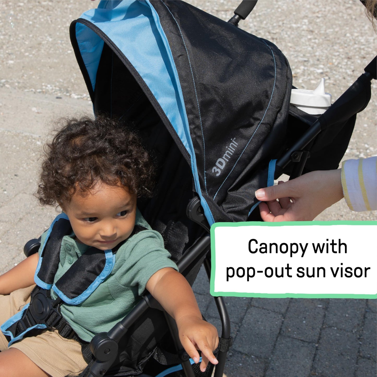 Summer by Ingenuity 3D Mini Convenience Stroller – Lightweight Stroller with Compact Fold, Multi-Position Recline, Canopy with Pop Out Sun Visor and More – Umbrella Stroller for Travel, Pink