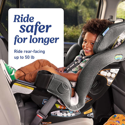 Graco Extend2Fit Convertible Baby Car Seat, Rear and Forward Facing, Adjustable Extension Panel for Extra Legroom, Gotham