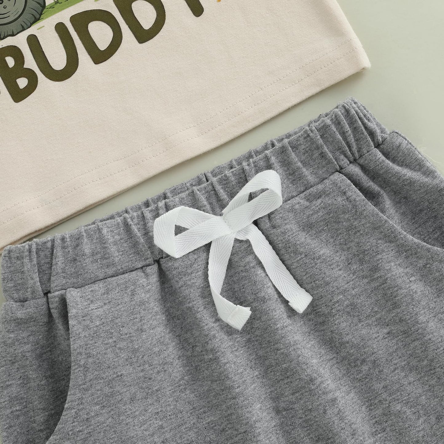 Pudcoco Toddler Baby Boys Girls Summer Clothes Farm Animal Outfit Short Sleeve T-shirt and Solid Color Shorts Set