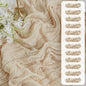 FEXIA Beige Cheesecloth Table Runner 35x120 Inches Ivory Gauze Rustic Boho Spring Easter Table Runner for Engagement Party Decorations Bridal Shower Wedding Party First Communion Centerpiece