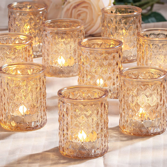 24pcs Pink Votive Candle Holders, Girl Baby Shower Decorations, Tealight Candle Holder for Valentine's Day, Wedding, Brithday Party, Table Centerpiece