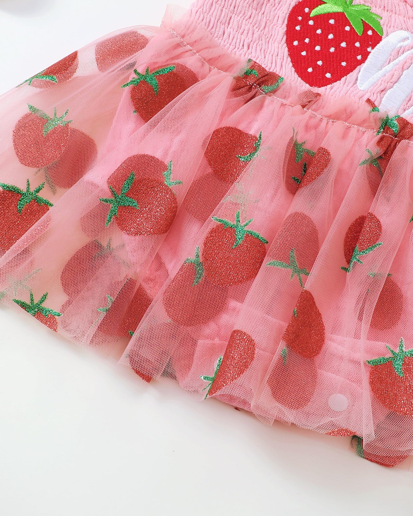 Renotemy Baby Girl Tulle Dress Sleeveless Romper Smocked Halter 1st Birthday Clothes Cake Smash Outfits with Flower Headband