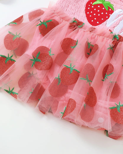 Renotemy Baby Girl Tulle Dress Sleeveless Romper Smocked Halter 1st Birthday Clothes Cake Smash Outfits with Flower Headband