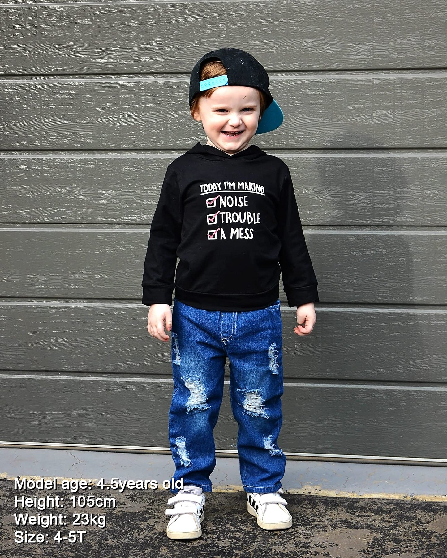 WESIDOM Baby Boy Clothes, Long Sleeve Printing Hoodie With Jeans Pants Outfits Set