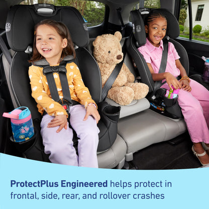 Graco SlimFit 3-in-1 Convertible Car Seat, Space Saving Design, Forward & Rear-Facing, Highback Booster Option – Purple