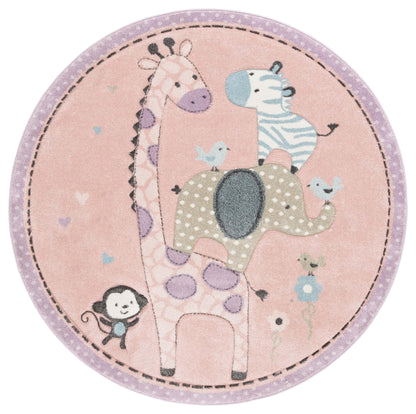 SAFAVIEH Carousel Kids Collection Accent Rug - 4' x 6', Ivory, Animal Design, Non-Shedding & Easy Care, Ideal for High Traffic Areas for Boys & Girls in Playroom, Nursery, Bedroom (CRK120A)