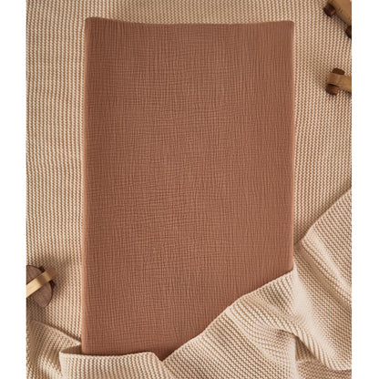 TILLYOU Muslin Changing Pad Cover for Girls Boys, Soft and Breathable Baby Diaper Changing Pad Cover, 2 Pack Light Purple&Light Pink