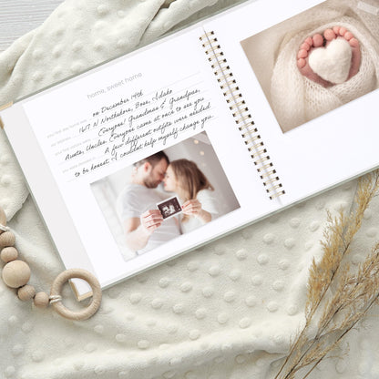 Keepsake Baby Memory Book for Boys and Girls – Timeless First 5 Year Baby Book With Photoslots – Cute Journal Scrapbook or Photo Album - Record a Milestone for Every Event from Birth to Age 5