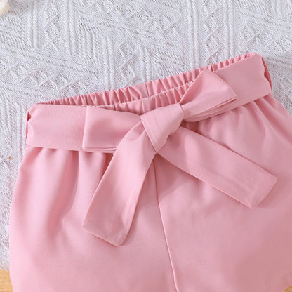 SUREPOCH Baby Girl Clothes Toddler Summer Embroidery Short Shirt Pant Girl Outfit Sleeveless Top Clothes Set