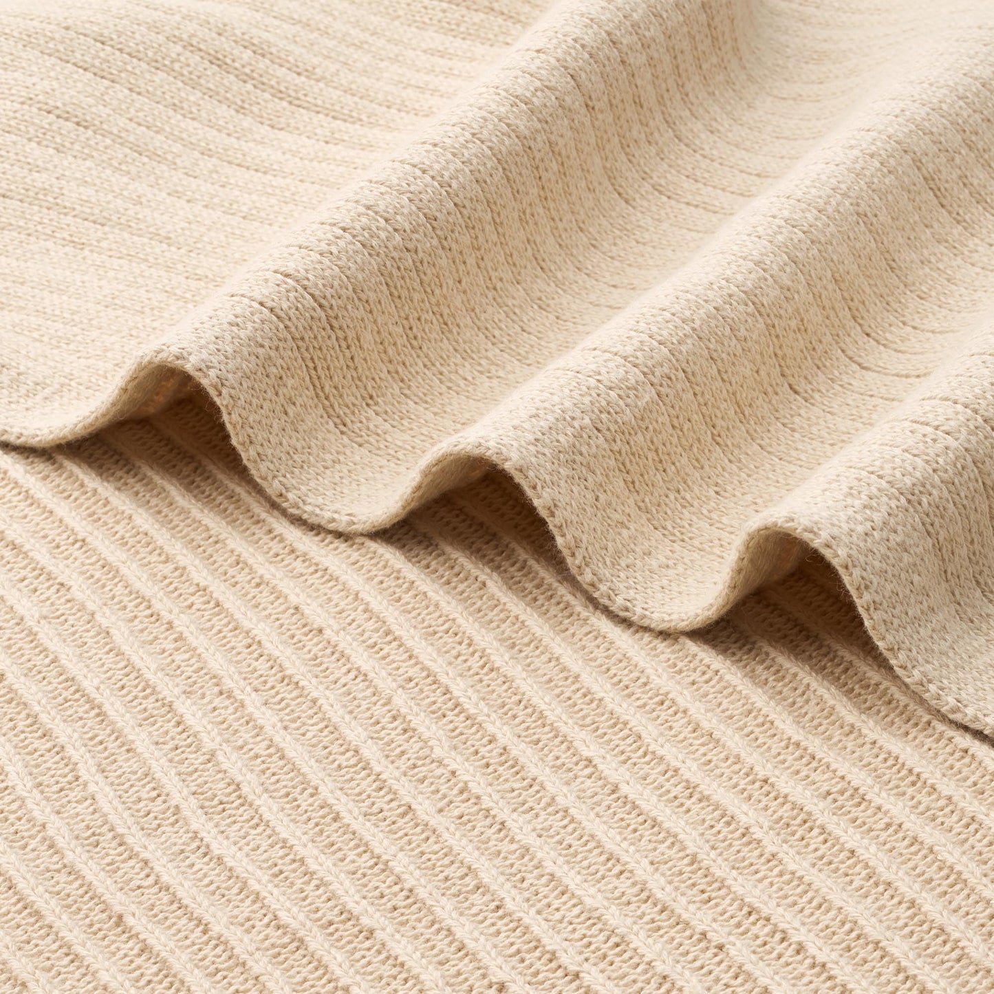 Knitted Organic Cotton Baby Blanket- Swaddle Blanket, 30" x 40" Soft Receiving Blanket for Newborn (Mochachino)