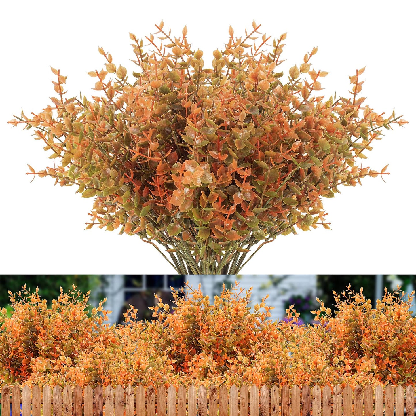 12 Bundles Artificial Flowers Outdoor UV Resistant Fake Plastic Plants Indoor Outside Hanging Plants Garden Porch Window Box Home Wedding Farmhouse Festive Shrub Decor (Pink)