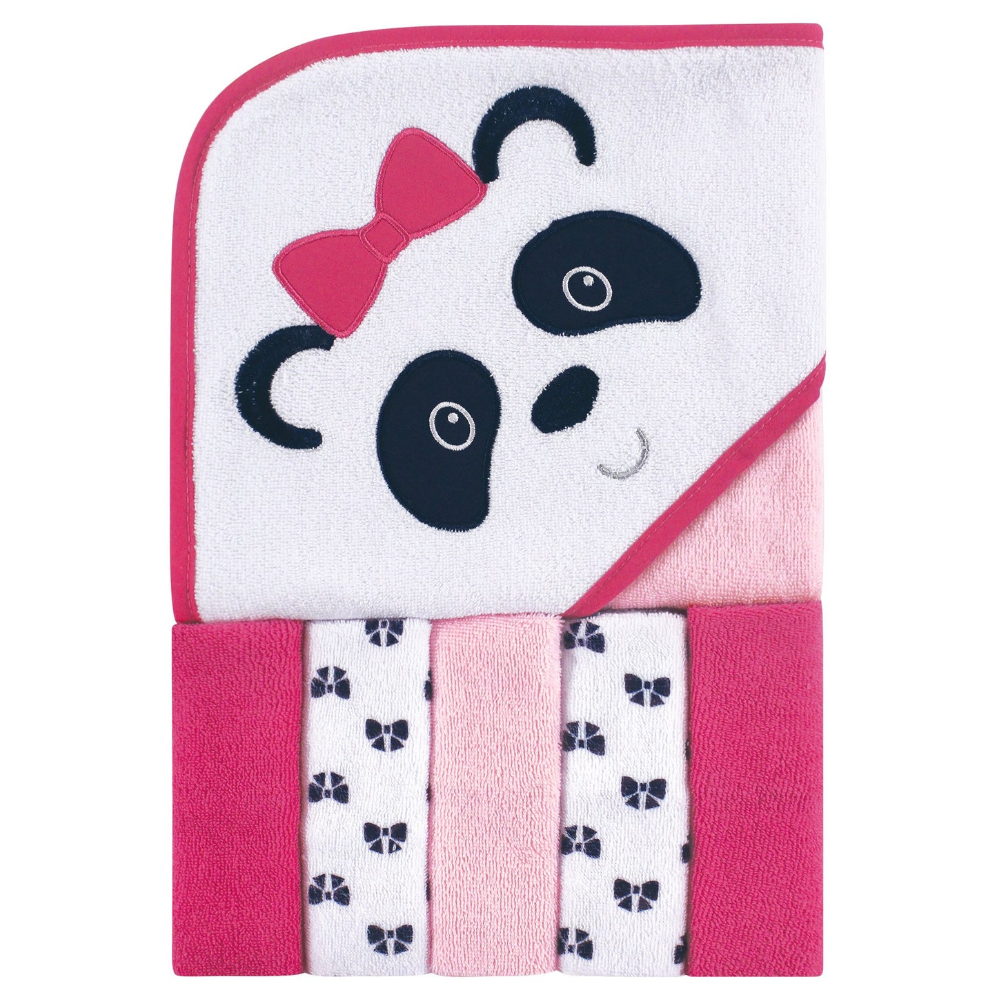Luvable Friends Unisex Baby Hooded Towel with Five Washcloths, Cotton,Polyester,Ikat Elephant, One Size