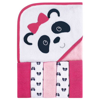 Luvable Friends Unisex Baby Hooded Towel with Five Washcloths, Cotton,Polyester,Ikat Elephant, One Size