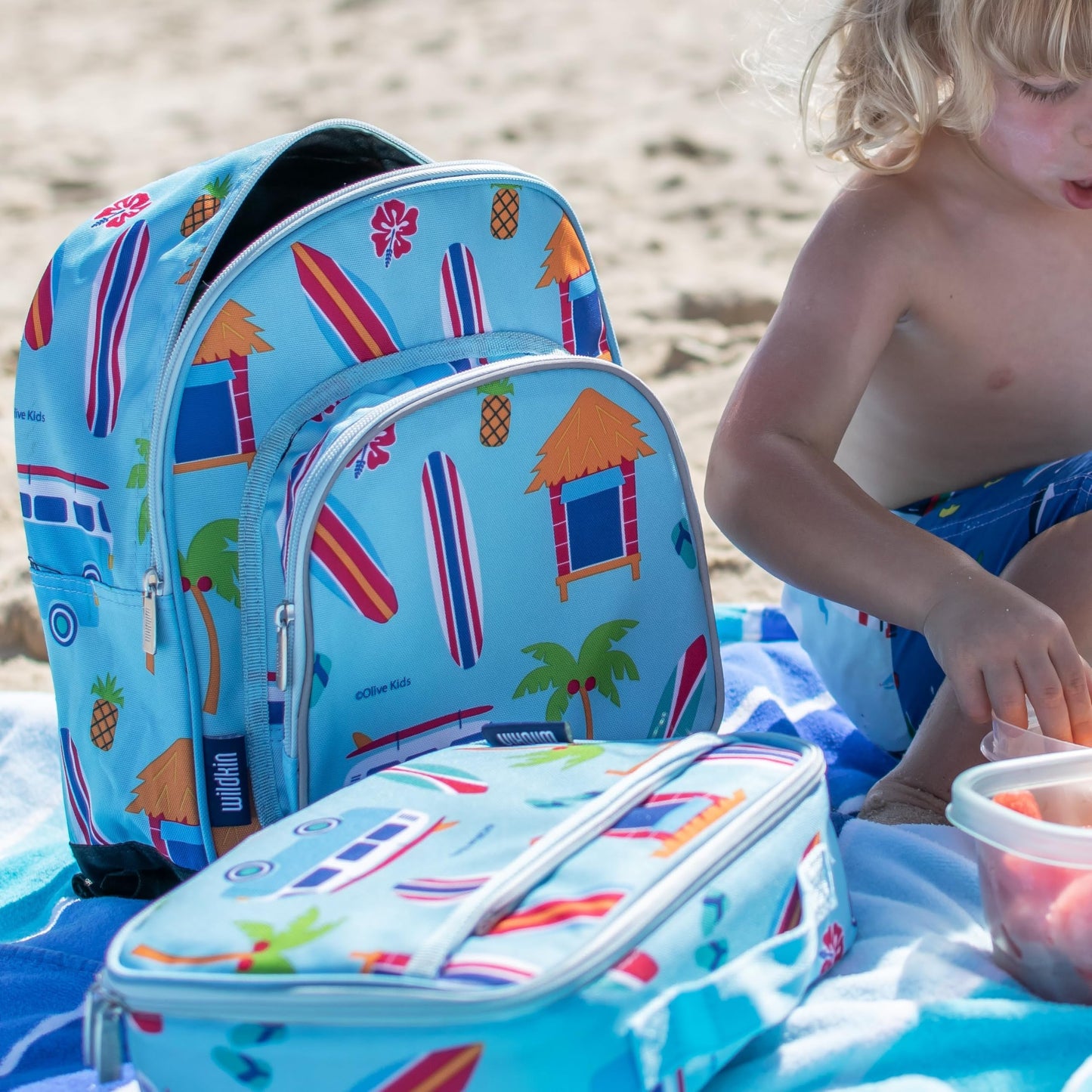 Wildkin 12-inch Kids Backpack – Padded, Adjustable, Ideal for Daycare & Travel - Trains, Planes, and Trucks