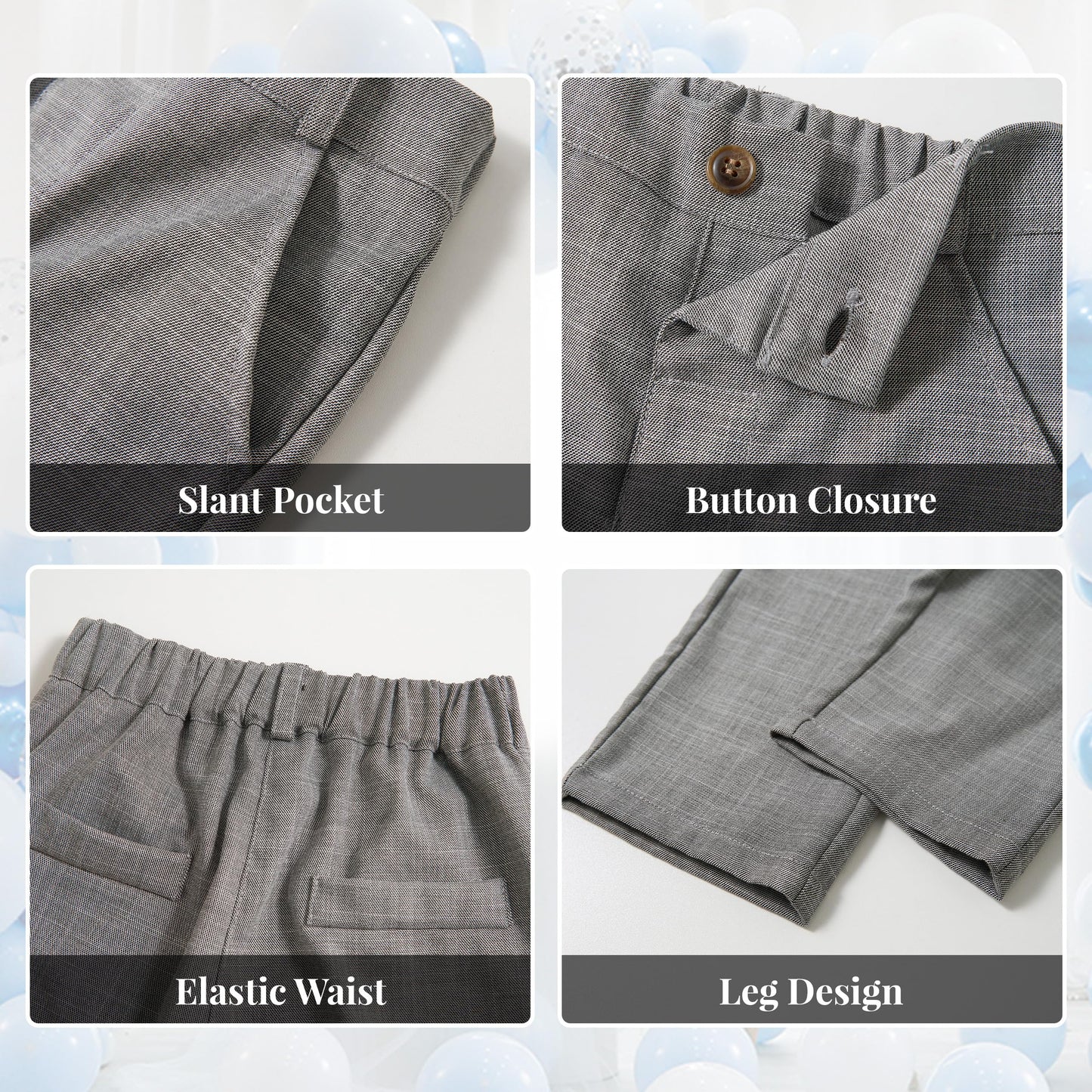 Volunboy Baby Boys Formal Wedding Ring Bearer Outfits Toddler Gentleman Bowtie Vest Guest Suits Dress Shirt Pants Set