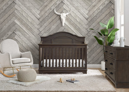 Delta Children Simmons Kids Asher 6-in-1 Convertible Crib with Toddler Rail, Aged Oak