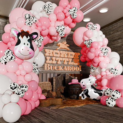 ALL-IN-1 Cow Balloon Arch Kit with BONUS Cows Balloons for Cow Party Decorations - Cowgirl Balloon Arch Kit for Cowgirl Baby Shower Decorations & Cows Birthday Party Decoration