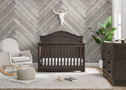 Delta Children Simmons Kids Asher 6-in-1 Convertible Crib with Toddler Rail, Aged Oak