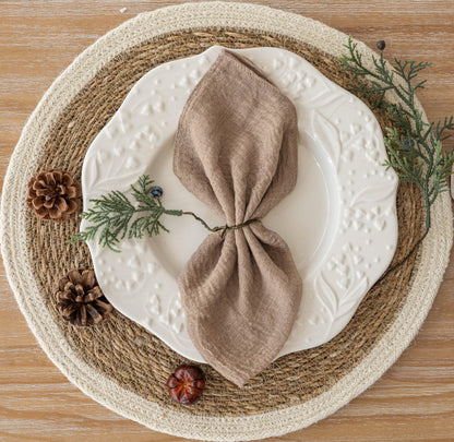 Cheesecloth Napkins 17x17 Inches Spring Cloth Handmade Washable Reusable for Mothers Day Lunch Dinner Wedding Baby Bridal Shower Party Rustic Boho Decorations Bulk Set of 6 Pink