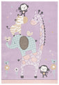 SAFAVIEH Carousel Kids Collection Accent Rug - 4' x 6', Ivory, Animal Design, Non-Shedding & Easy Care, Ideal for High Traffic Areas for Boys & Girls in Playroom, Nursery, Bedroom (CRK120A)