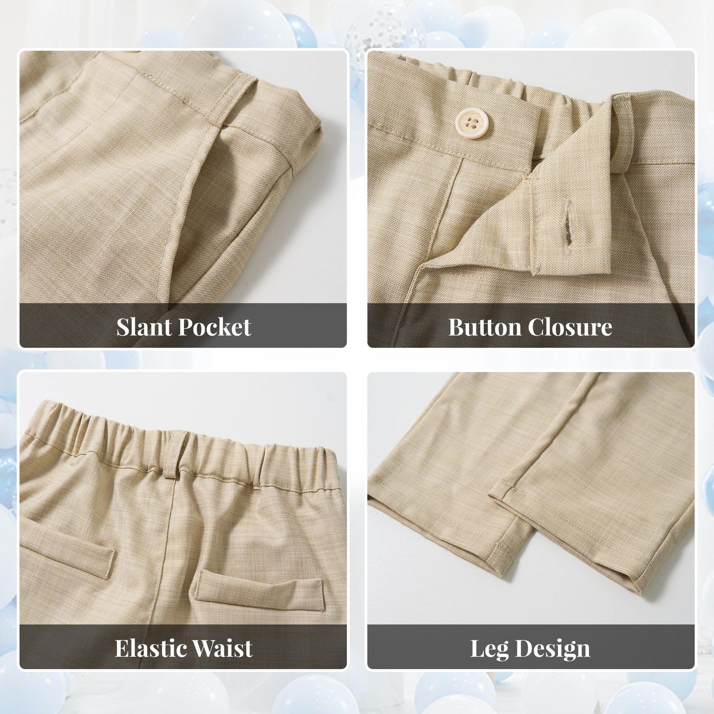 Volunboy Baby Boys Formal Wedding Ring Bearer Outfits Toddler Gentleman Bowtie Vest Guest Suits Dress Shirt Pants Set