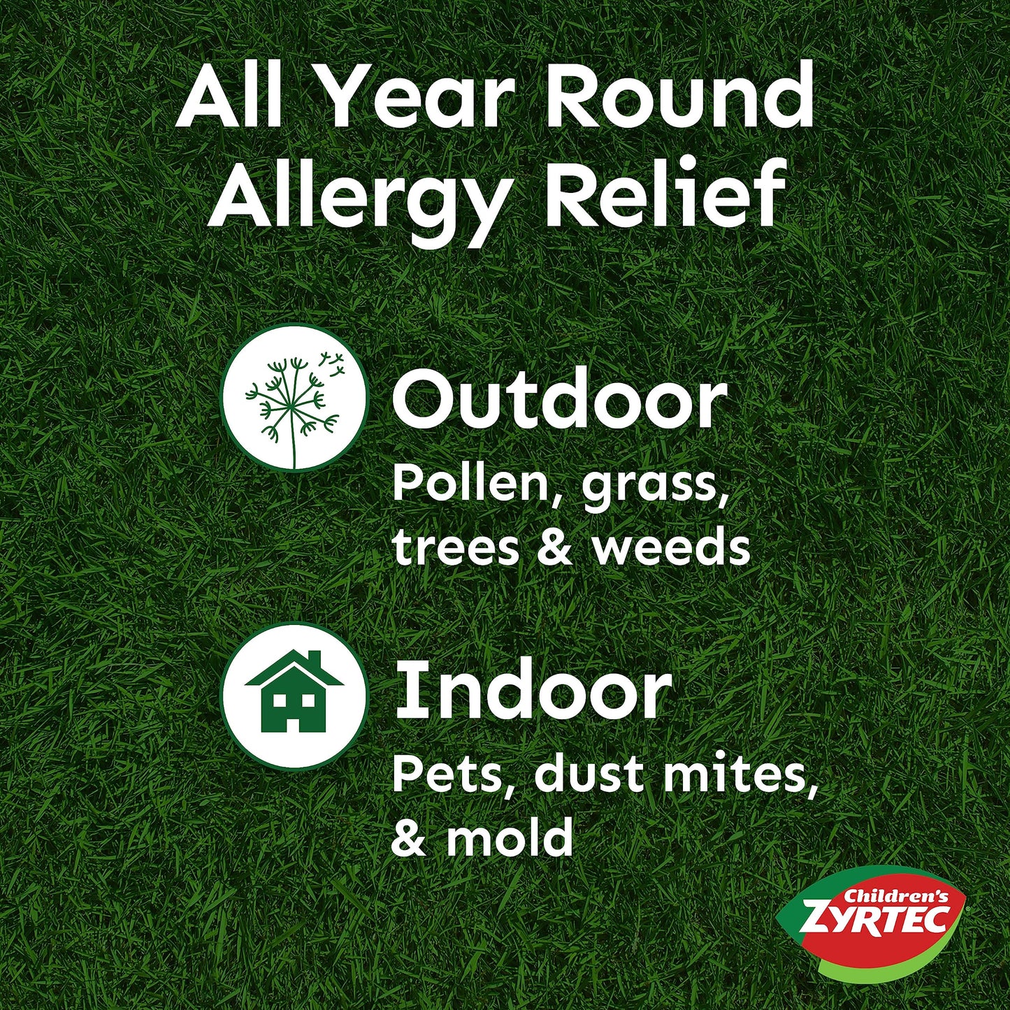 Zyrtec Children's 24 Hour Allergy Relief Syrup, 5 mg Cetirizine Hydrochloride Antihistamine, Kids Allergy Medicine for Indoor & Outdoor Allergy Relief, Dye- & Sugar-Free, Grape, 8 fl. oz