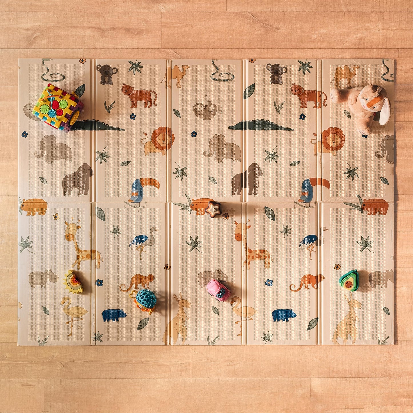 Nuby Reversible Baby Floor Mat - Foldable and Lightweight Baby Play Mat for Floor - Easy Storage and Travel - Stars and Sky