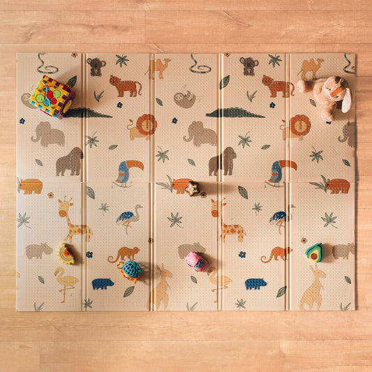 Nuby Reversible Baby Floor Mat - Foldable and Lightweight Baby Play Mat for Floor - Easy Storage and Travel - Stars and Sky