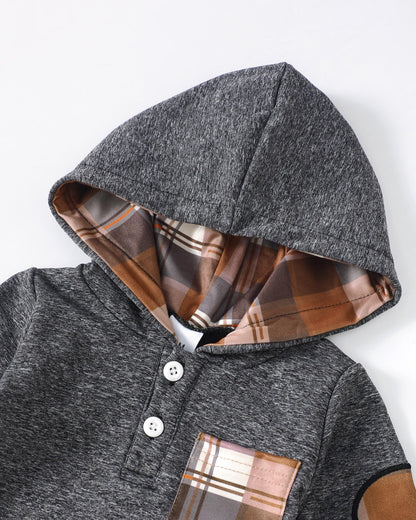 Renotemy Newborn Baby Boy Clothes Infant Boy Outfits Baby Hoodie Romper Fall Winter 0 3 6 9 12 18 Months Baby Clothes for Boy